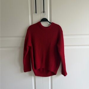 Athleta Vibrant Red Crew Neck Sweater